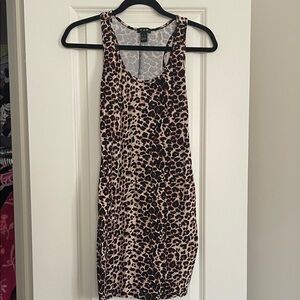 Trendy Leopard Print Mini Dress - Black and Brown